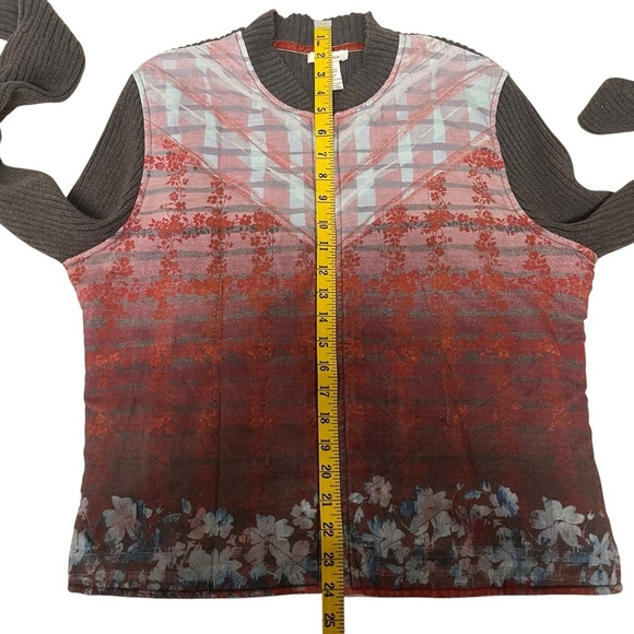 Sundance Southwestern Floral Sweater Silk Panel Bomber Jacket Womens XL Bohemian - Picture 6 of 14